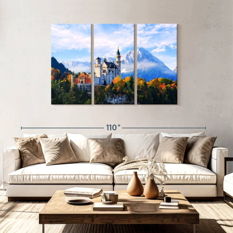 Lilie Neuschwanstein Castle Bavarian Alps, 48" H x 74" W