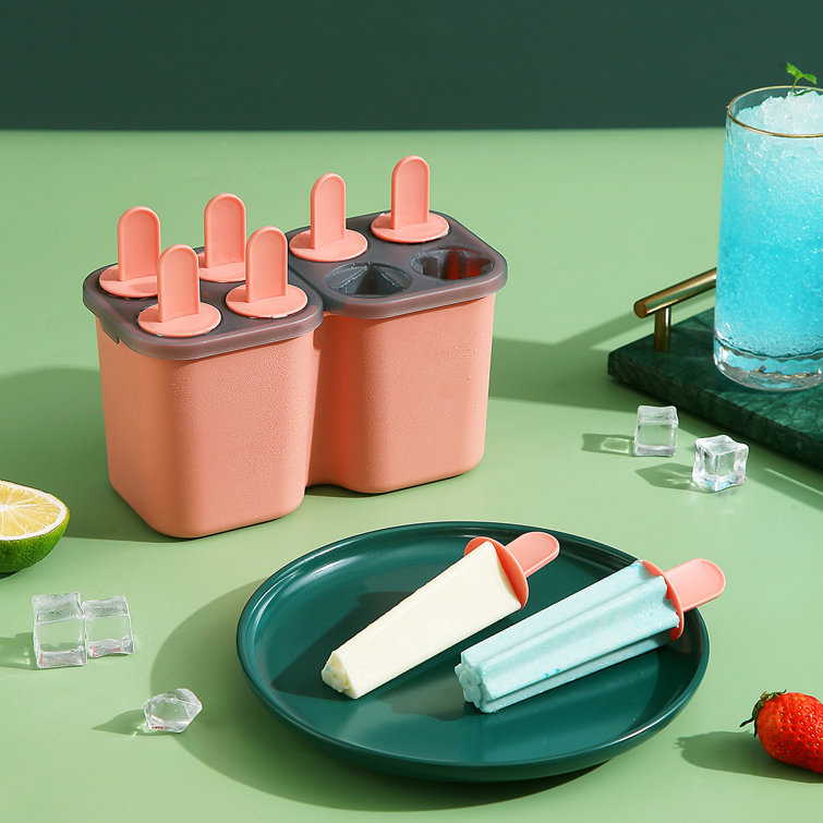 3 Cavity DIY Popsicle Molds with Lid,Ice Cream Bar Mold DIY Ice Cream Maker  Cute Footprint