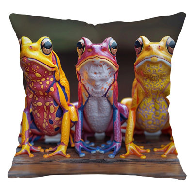 Frogs Throw Pillow, Animal Cotton Twill Pillows