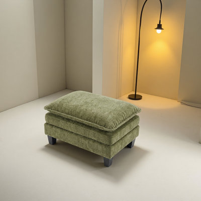 Repose-pieds rectangulaire en chenille avec repose-pieds, repose-pieds rembourré et rembourré pour table basse, repose-pieds moderne pour le salon, la chambre à coucher.