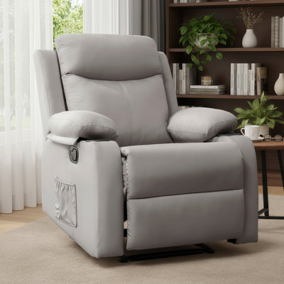 A Manual Recliner Designed For Small Spaces; Khaki Color Complements Living Rooms And Bedrooms.