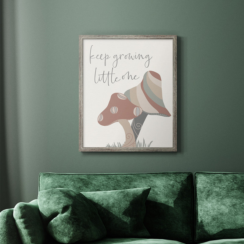 «Keep Growing», toile encadrée de qualité supérieure - prête à être accrochée, H 24 po x l 20 po, Argent patiné