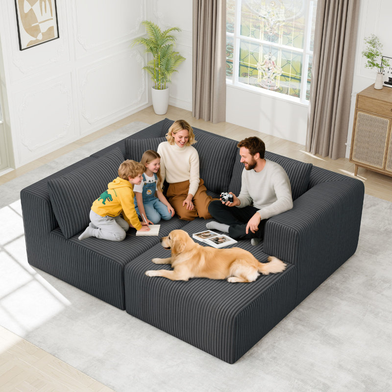 Canapé modulaire Boneless 109 po Cloud, Orienté à droite, Gris