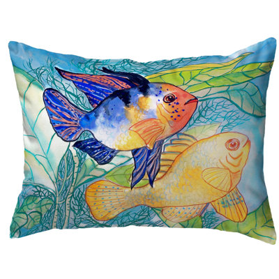  Betsy's Two Fish Indoor/Outdoor Lumbar Pillow