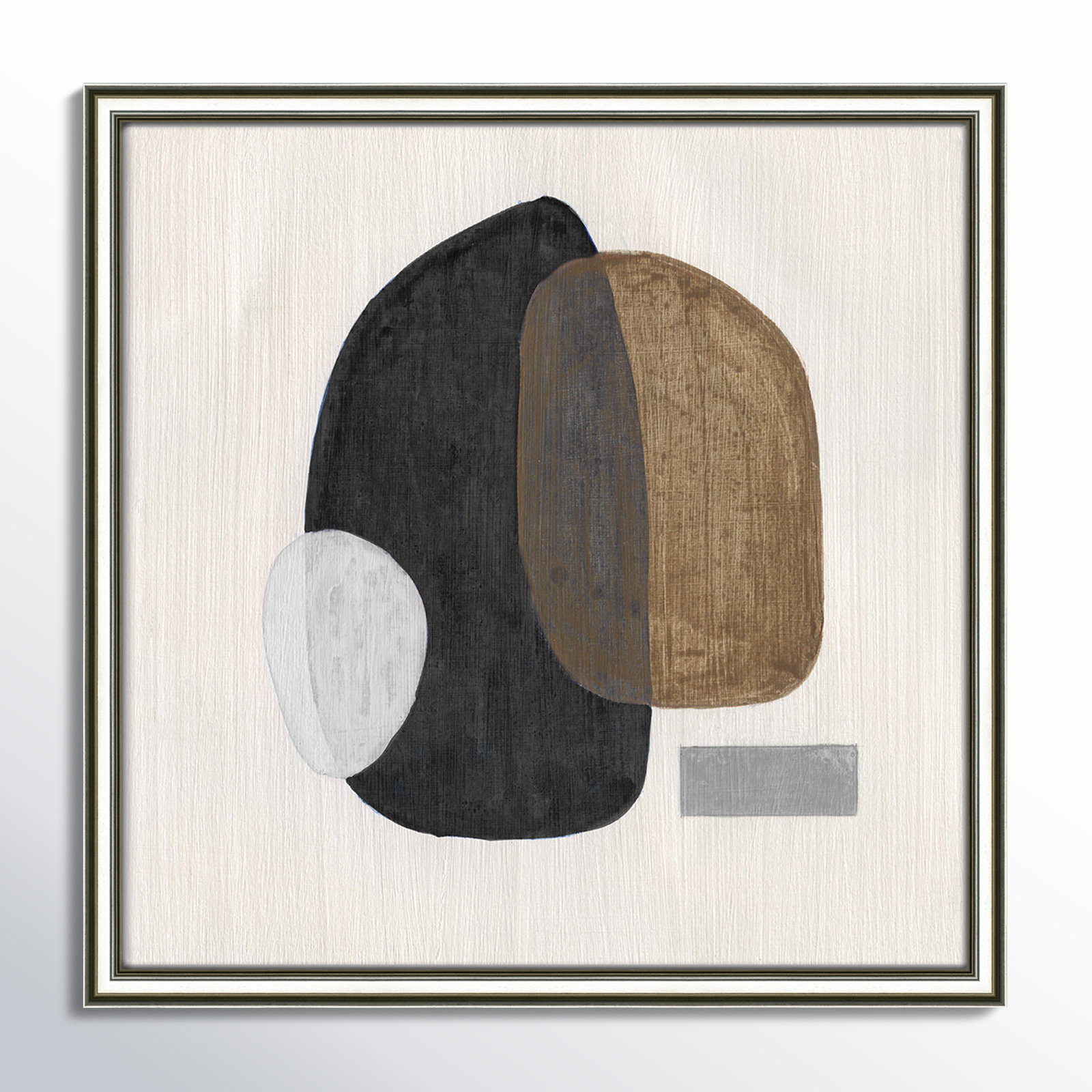 Inola Neutral Stones III Wall Art, 18.25" H x 18.25" W, Silver