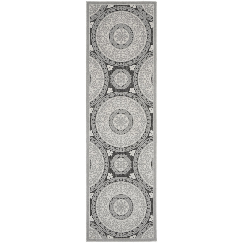 Gunnin Geometric Indoor / Outdoor Rug, Runner 2'2" x 7'6"
