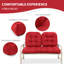 Ensemble de coussins de chaise en rotin trois pièces, imperméables et résistants aux rayons UV, avec des fonds antidérapants, convenant aux coussins de mobilier d'extérieur - rouge-478045677