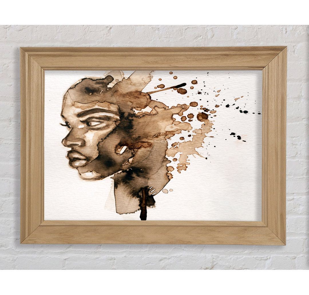 The Splatter Of Ink Portrait - Einzelner Bilderrahmen Kunstdrucke