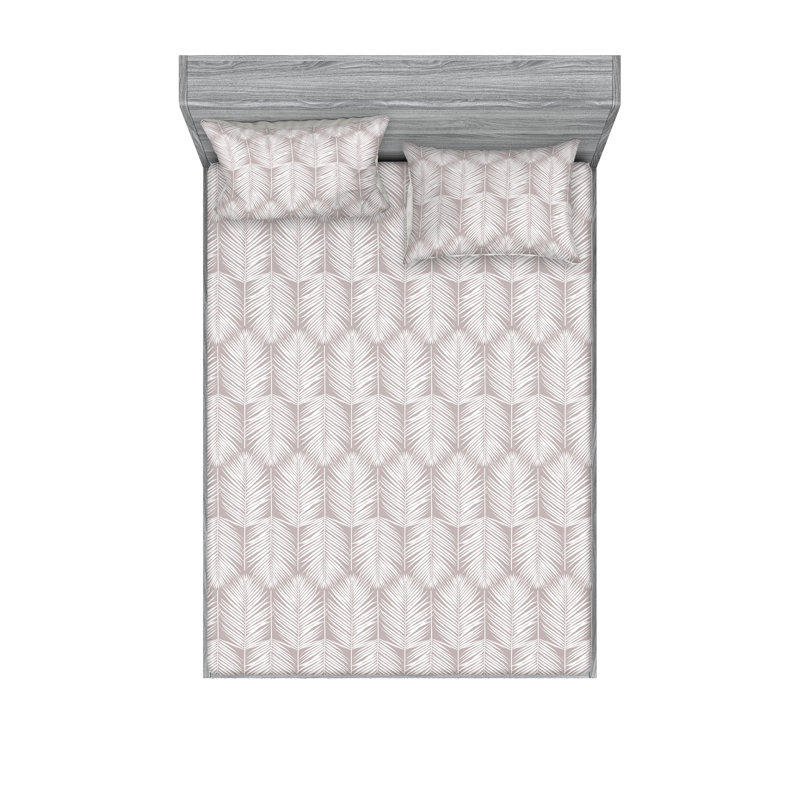 Microfiber Floral Sheet Set, Warm Taupe, Full Sheet Set + 2 Pillowcases