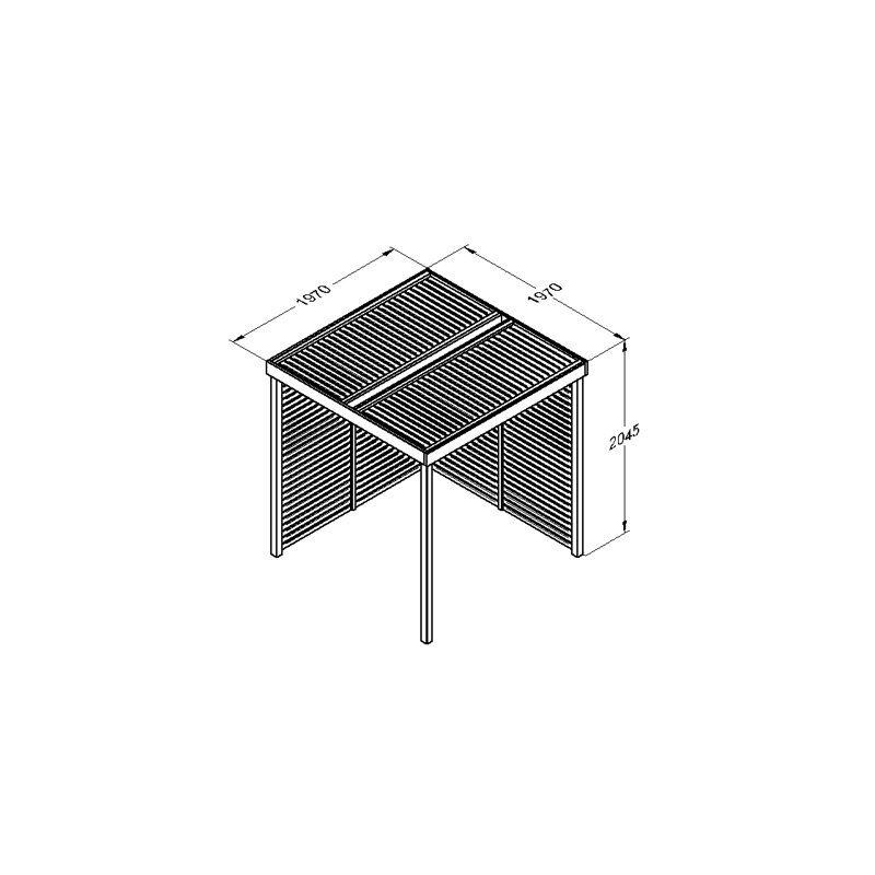 1.97m x 1.97m Solid Wood Pergola