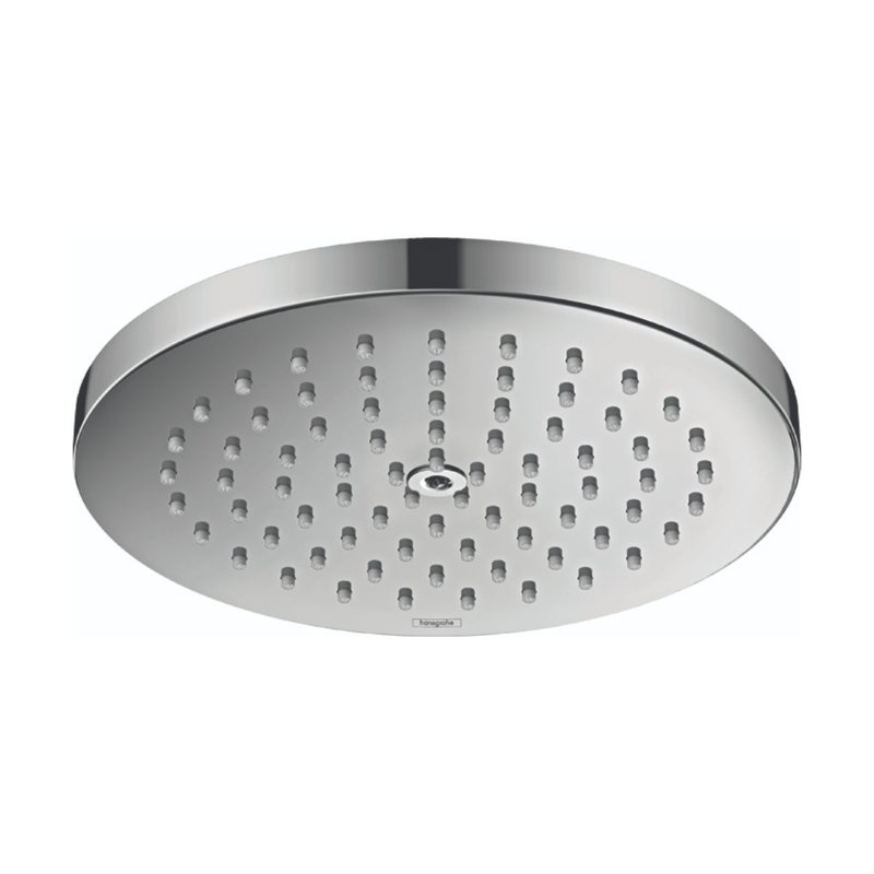 hansgrohe Raindance S Showerhead 180 1-Jet PowderRain, 2.5 GPM, Chrome, 2.5 GPM