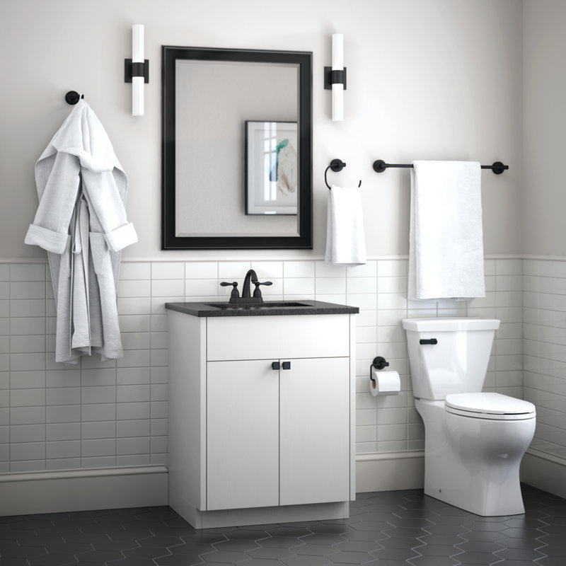 Matte Black Metal 4-Piece Bathroom Hardware Set