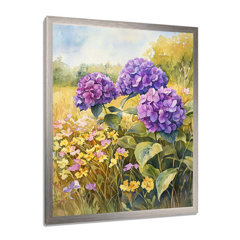 Hobson - Floral Wall Art Prints, H 44 po x l 34 po, Argent argent, Reproduction encadrée d'une seule photo