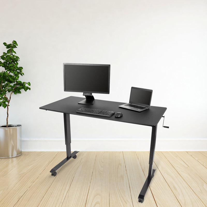 Bureau debout à hauteur ajustable Fontclair, H 32,5 po x l 59 po x P 29,5 po, Noir/gris anthracite