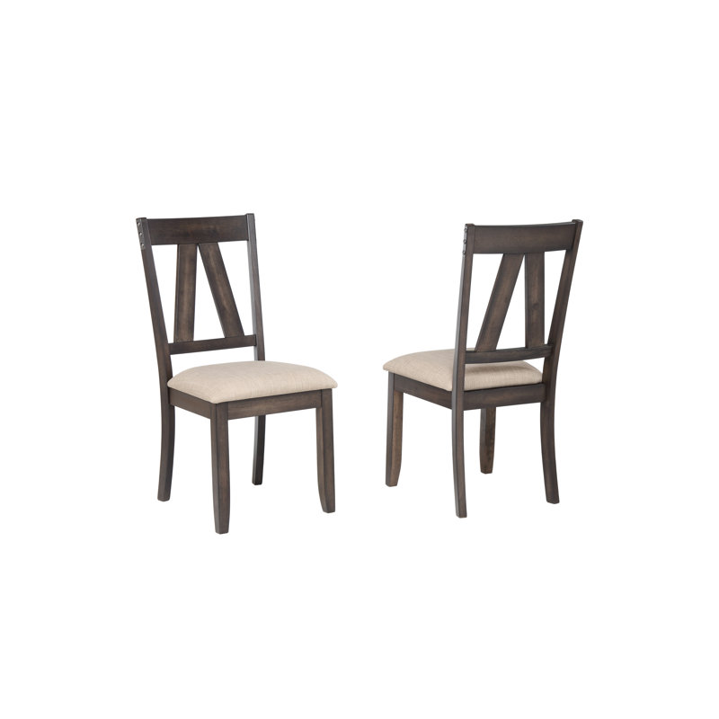 Chaises d'appoint de salle à manger en bois brun Hisaan