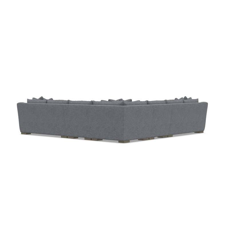 Sectional, Gray Polyester Blend, 35" H x  140" W x 140" D, Symmetrical