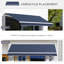 Auvent de terrasse rétractable 10 pi x 8 pi - bleu et recouvert d'eau, avec cadre en aluminium et commande à manivelle pour patio, balcon, cour, terrasse, main de balcon