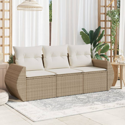 Ensemble de canapé de jardin 3 places Vidaxl