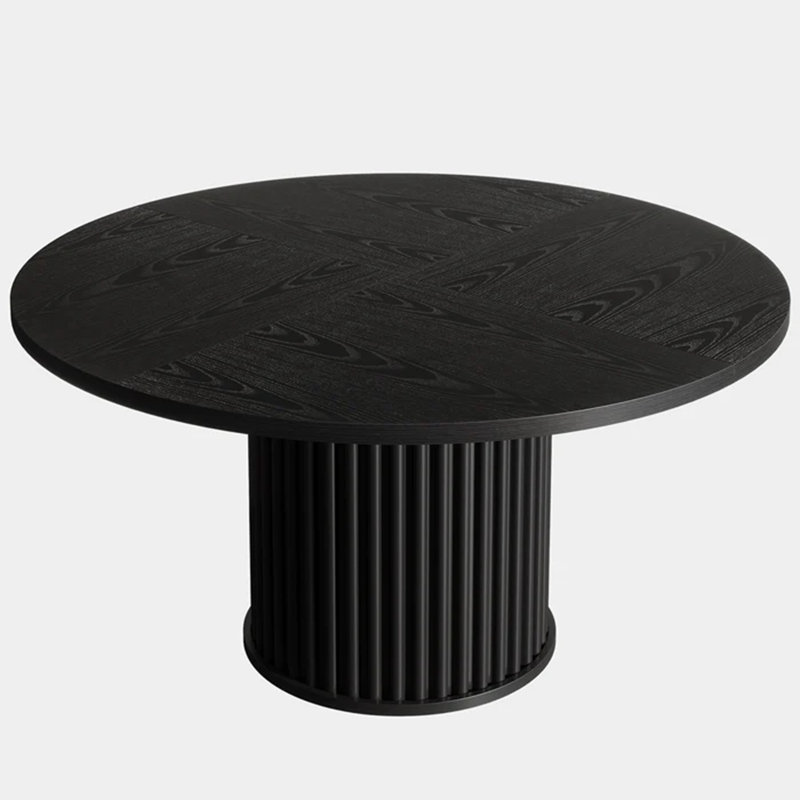 Rustic Table,Wood Kitchen Table,Round Dining Table,Conference Table, Black