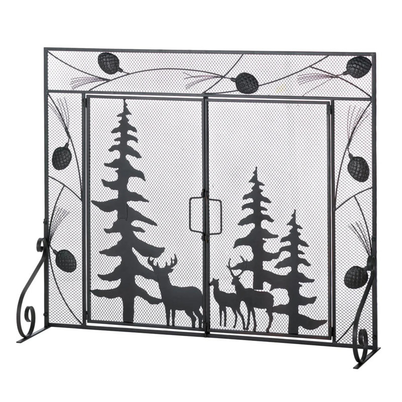 Pare-étincelles Woodland Forest | Maille rustique pliable en trois