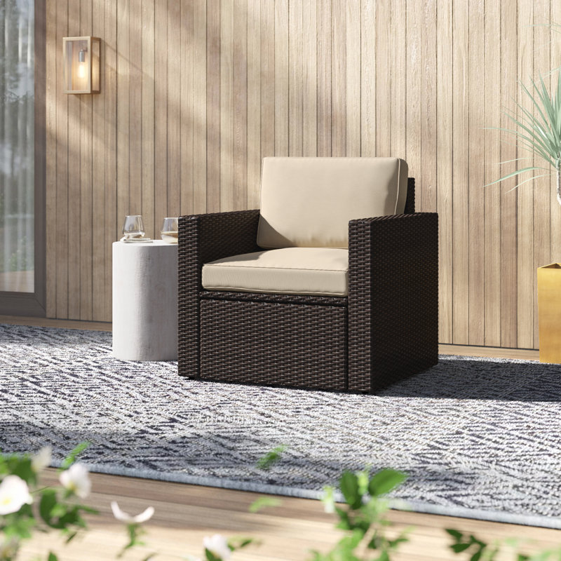 Arbedella Wicker Outdoor Lounge Chair, Sand