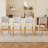Upholstered Stackable Dining Chairs Set of 2 - Linen Fabric Seat, Frame, Rustic Modern Kitchen & Dining Room Chairs-673437103-673437097