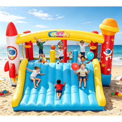 Inflatable Bounce House with Mega Elevated Slide