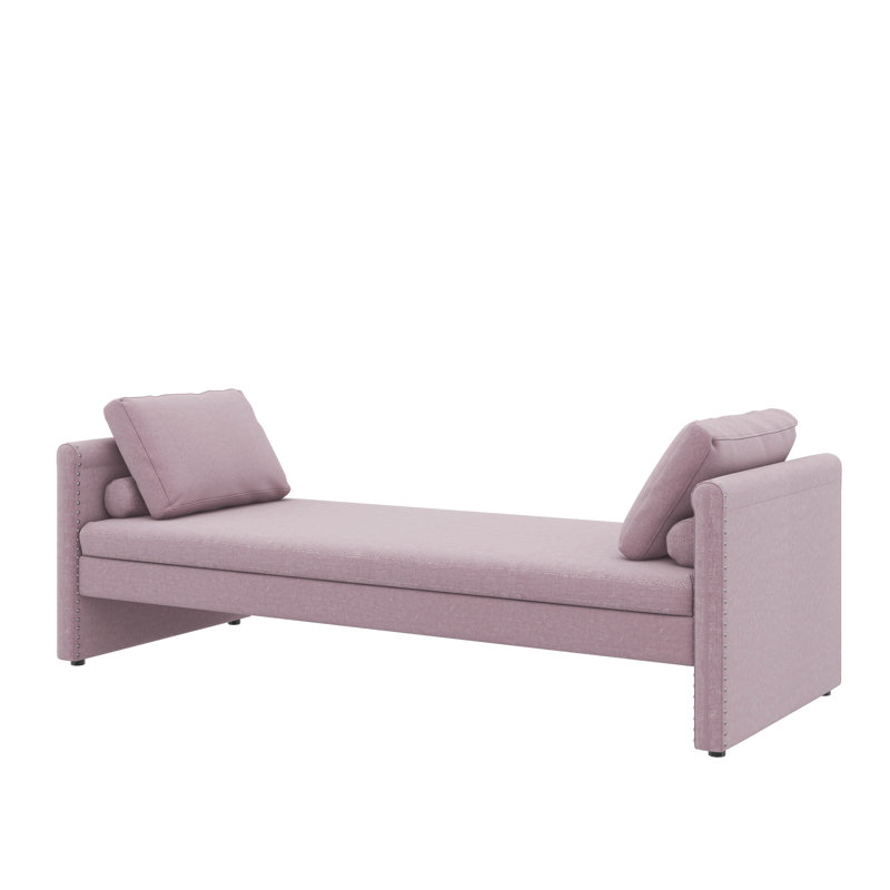 Lit de jour moderne rembourré avec coussins, Rosé