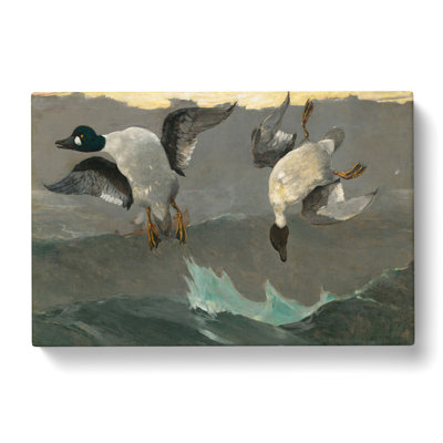 Ducks Right And Left by Winslow Homer - Wrapped Canvas Painting