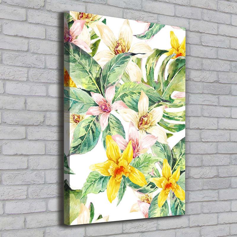 Tropical Flowers - Wrapped Canvas Print