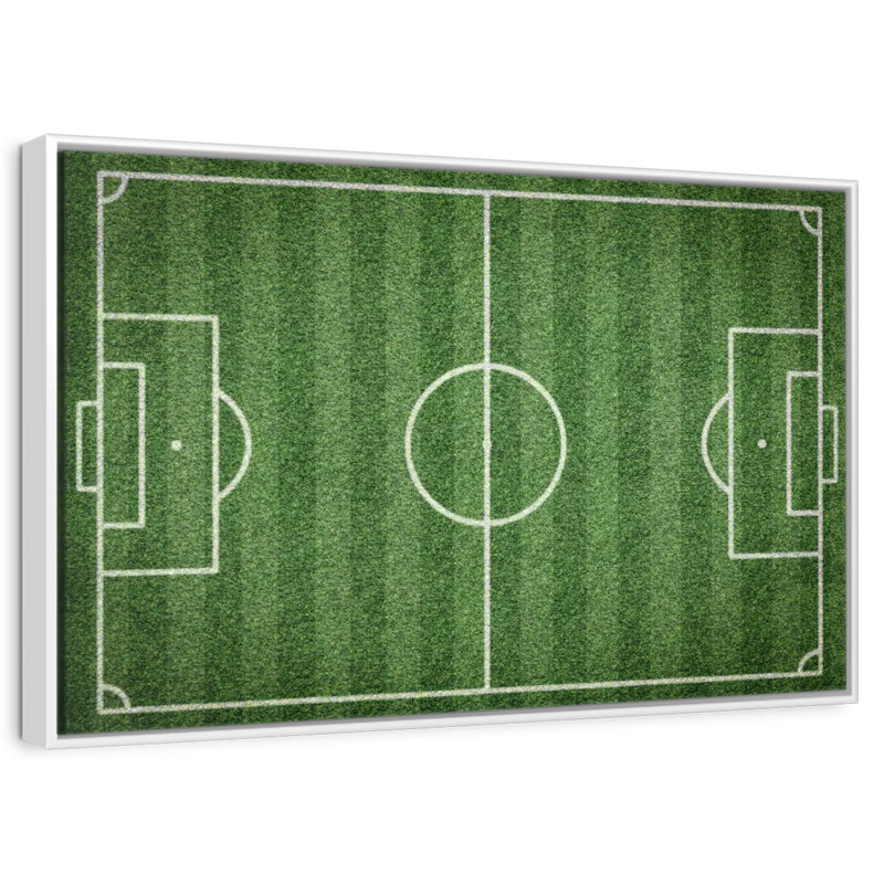Terrain de football vert, 46 po x 31 po, Cadre flottant blanc