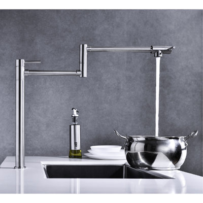 Extension de robinet de remplissage de pot en nickel brossé, bras pour un processus de remplissage facile, poignées doubles pour faciliter l'écoulement de l'eau, surface, éclaboussure de qualité