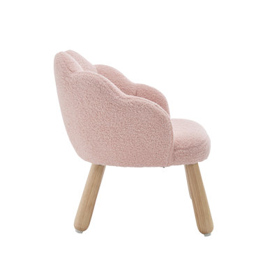 Flower Kids Chair With Solid Wood Legs