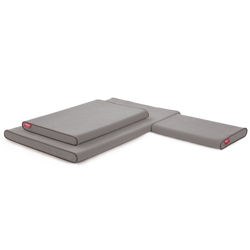 Orthopedic Microfibre Pet Bed, Light Grey, Medium (80cm W x 60cm D)