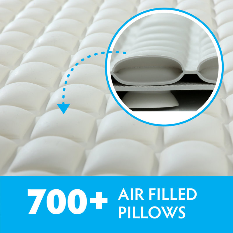 Cream 15" x 27" Pillow Top Non-Slip Rubber Bath Mat