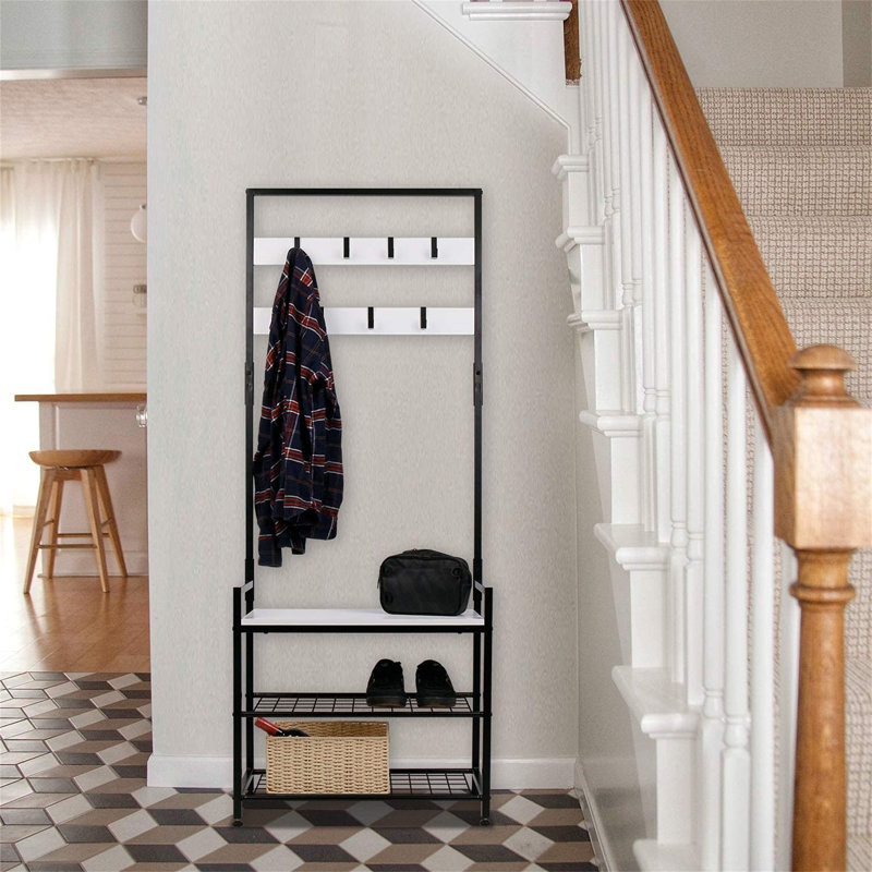 Jordann Freestanding 7 - Hook Coat Rack, White