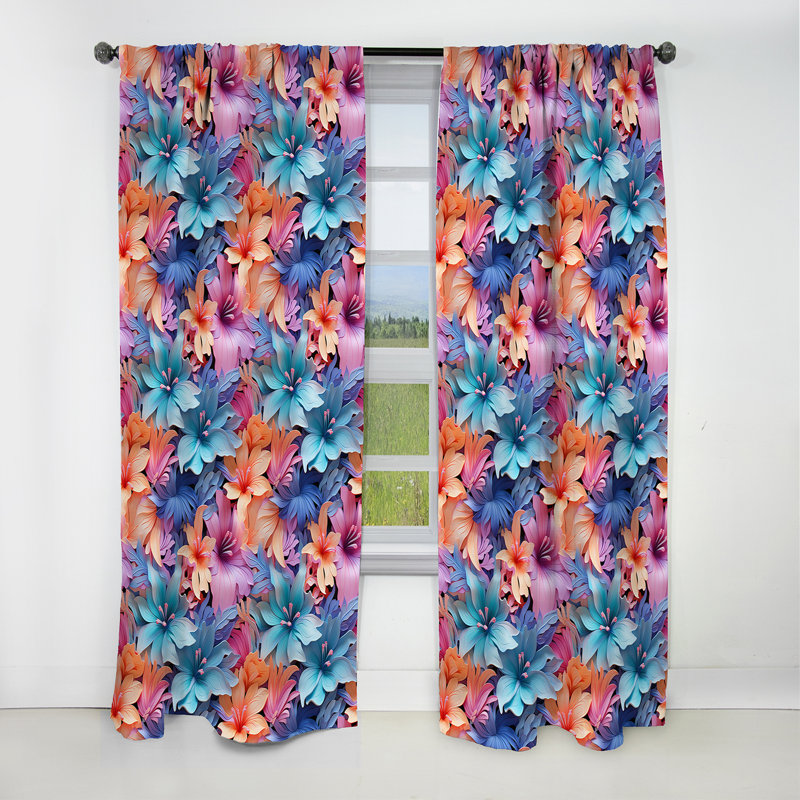 Tropical Dreamscape Iii - Motif tropical - Rideau occultant - 1 panneau, L 52 po x L 108 po