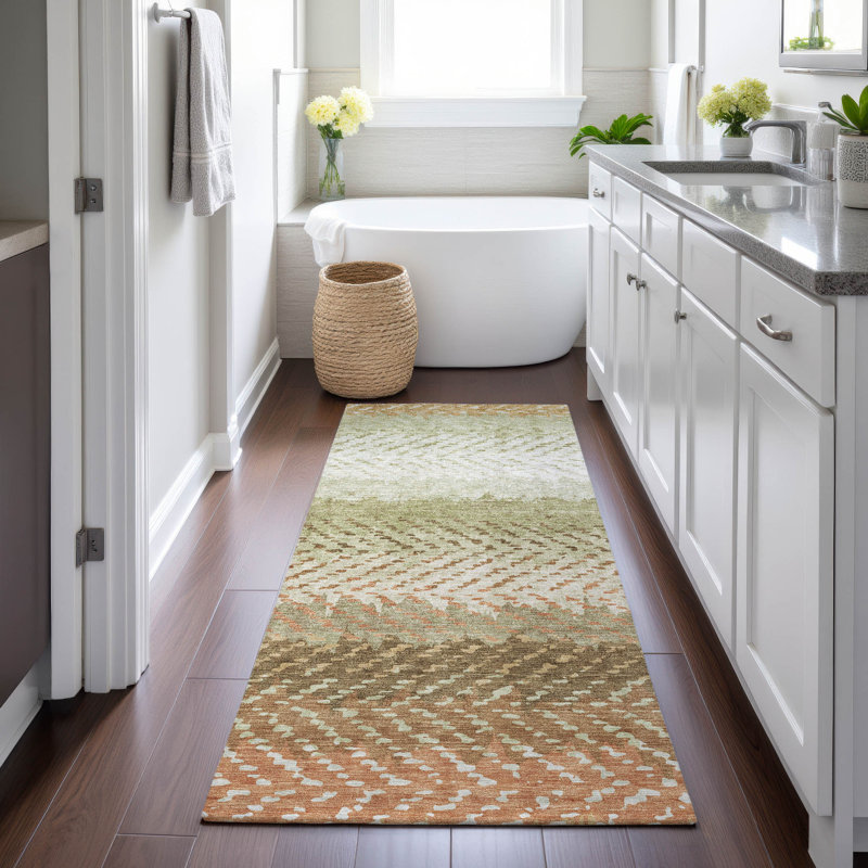 Tapis intérieur / extérieur lavable à la machine Chantille ACN2740, Sauge, Tapis de couloir 2 pi 3 po x 7 pi 6 po
