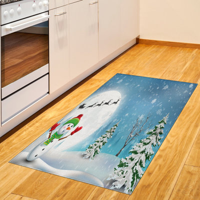 Tapis décoratif de Noël à haute densité en fibres de polyester à longs fils