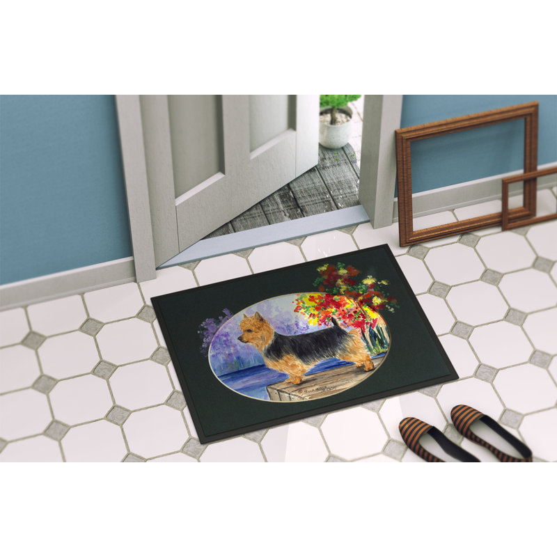 Tapis d’entrée antidérapant pour l’extérieur Swissvale Australian terrier, Rectangle 1 pi 6 po x 2 pi 3 po