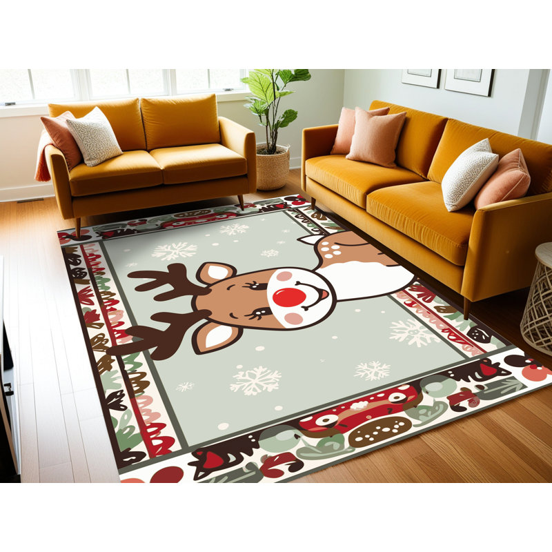 Tapis de Noël hiver lavable Ginza Six, Rectangulaire 2 pi x 3 pi