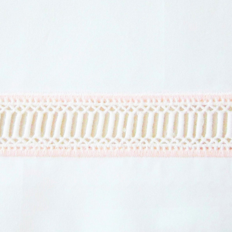 Doric Duvet Cover, White/Pink, King Duvet Cover