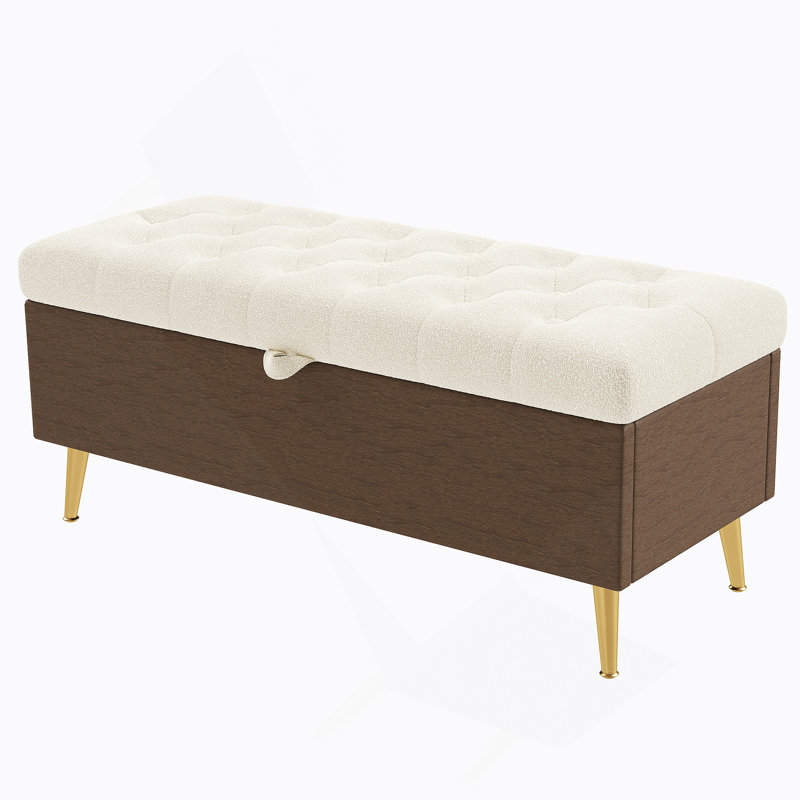 Banc de rangement avec repose-pieds Modern Modern, Beige