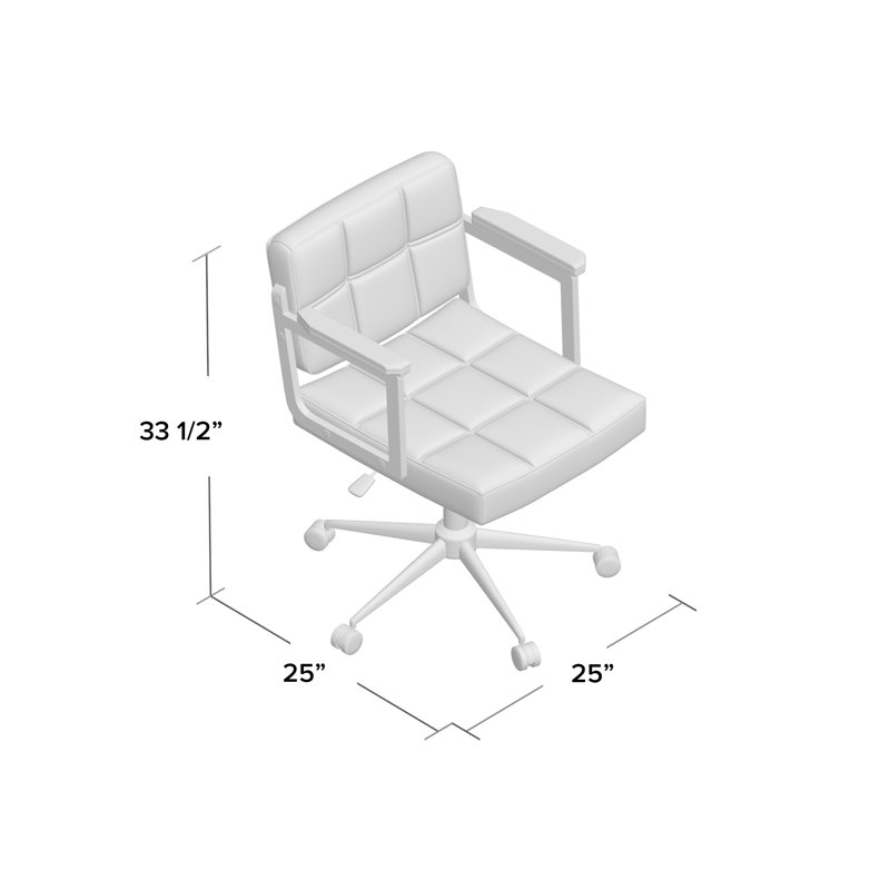 Portray Mid Back Upholstered Office Chair, White