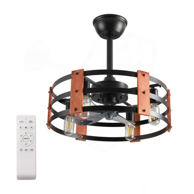 19-inch Ceiling Fan with Light, Modern Ceiling Fan with 4 Bulb,3 Blades,Reversible Motor for the Living Room, Bedroom, and Kitchen,