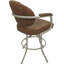 Swivel Upholstered Counter Stool with Metal Frame-1523330101-1523330090