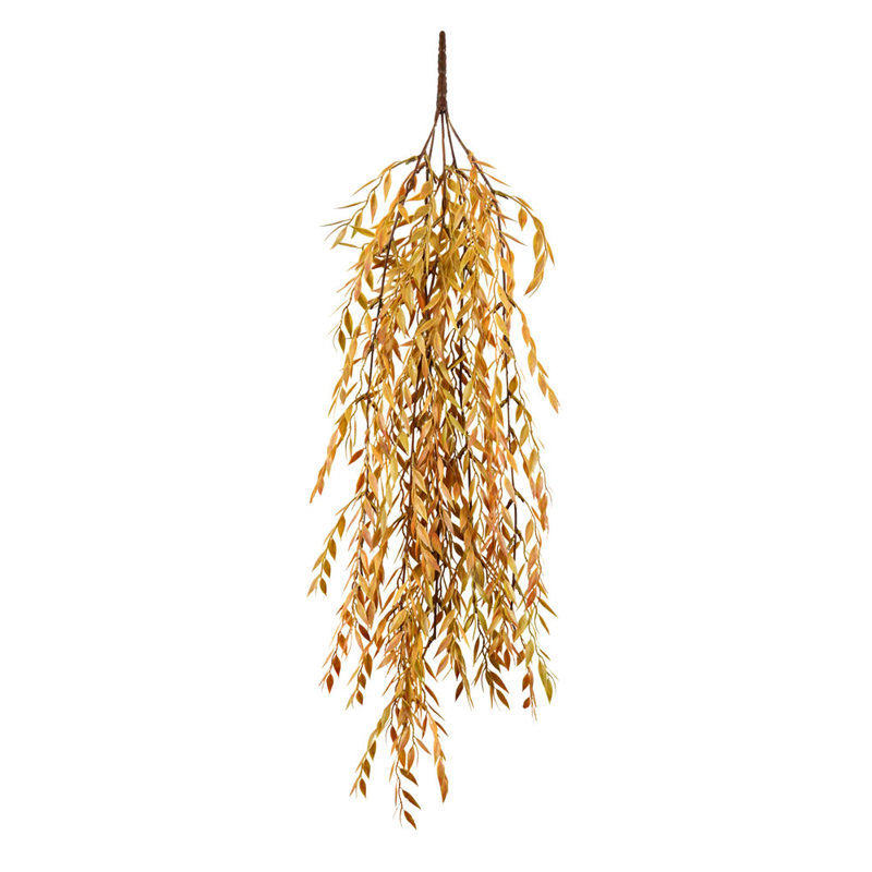 Artificial 30" Salix Leaf Hanging Bush, Brown