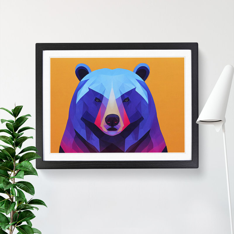 Abstract Bear Vol.1 - Framed Print, Black, 34cm H x 46cm W x 2cm D