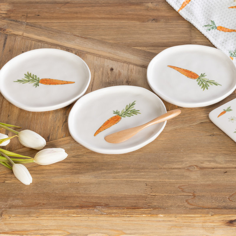  Ensemble de 3 assiettes en céramique carotte Tidbit