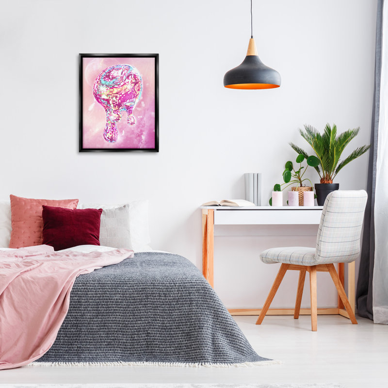 «Dripping Disco Ball Floater Frame» par Ziwei Li sur, H 31 po x l 25 po, Cadre flottant noir de jais